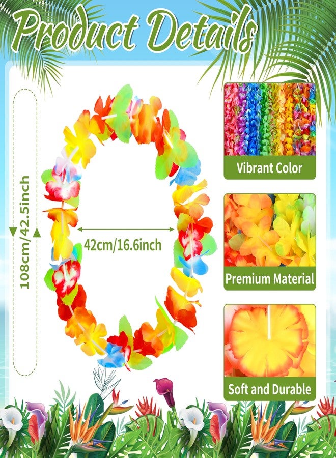 Seifar 120 Packs Hawaiian Luau Leis Bulk Tropical Hawaii Theme Silk Flower Necklace Summer Beach Party Decorations Birthday Party Favors - Image 2